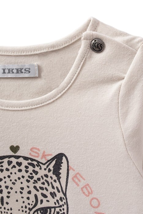BABY GIRLS’ BEIGE LEOPARD AND SKATEBOARD IMAGE T-SHIRT 4
