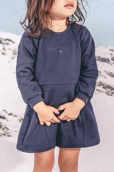 BABY GIRLS’ NAVY/HEART-APPLES REVERSIBLE DRESS 6