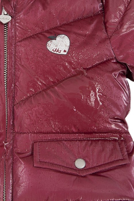 BABY GIRLS’ METALLIC BURGUNDY HOODED PADDED JACKET 7