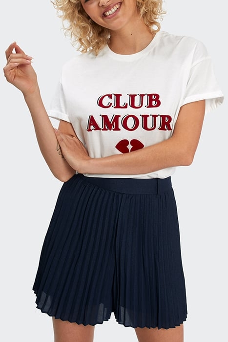 IRIDESCENT NAVY PLEATED SHORTS 1