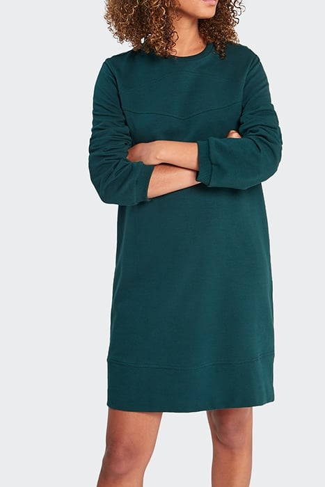 IMPERIAL GREEN SWEATSHIRT DRESS WITH SLOGAN ON BACK 1