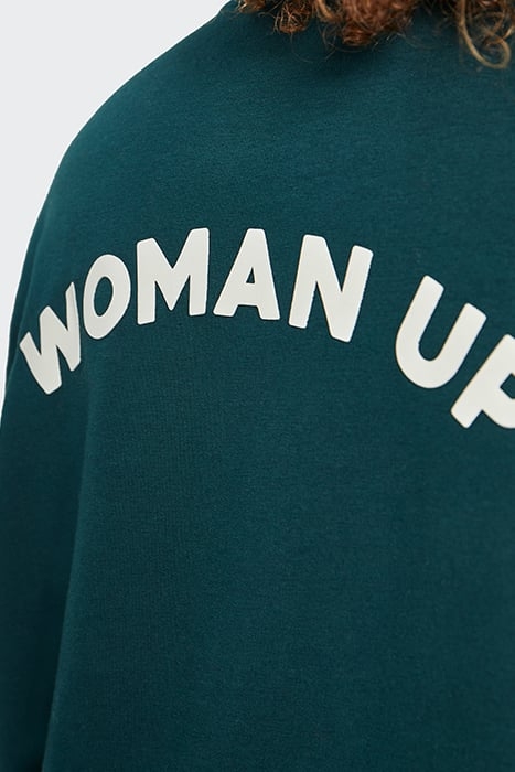 IMPERIAL GREEN SWEATSHIRT DRESS WITH SLOGAN ON BACK 6