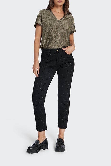 BLACK BOYFIT JEANS WITH GOLD POLKA DOTS 1