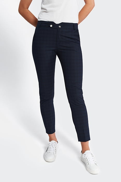 NAVY CHECK SUIT TROUSERS 1