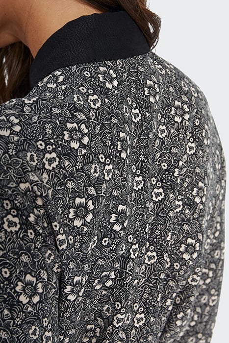 BLACK GRAPHIC FLOWER PRINT SHIRT-DRESS 6