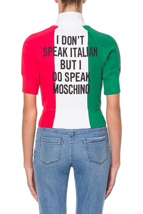 ITALIAN SLOGAN COTTON SWEATSHIRT MULTICOLOR 2