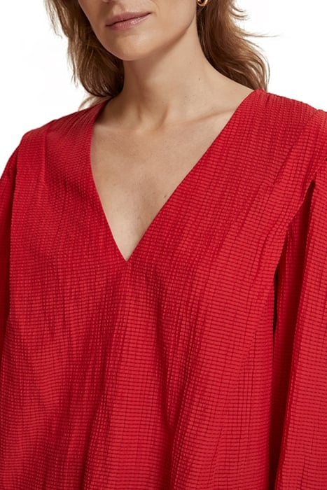 V-NECK TOP LIPSTICK RED 6