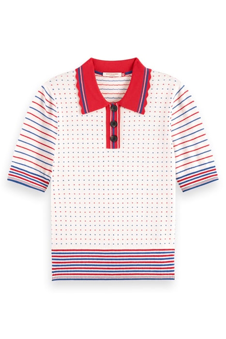 JACQUARD COLLARED KNITTED PULLOVER SOFT ICE 1