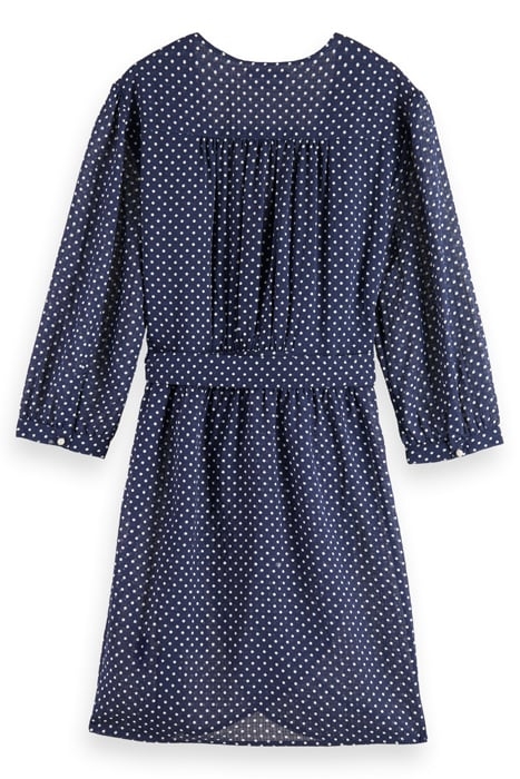 MINI WRAP DRESS POLKA NAVY BLUE 5