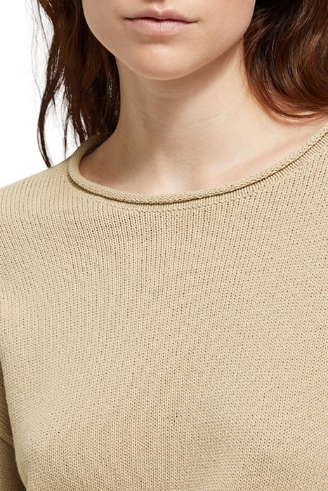 PULLOVER WITH ROLLED EDGES PEBBLE 6
