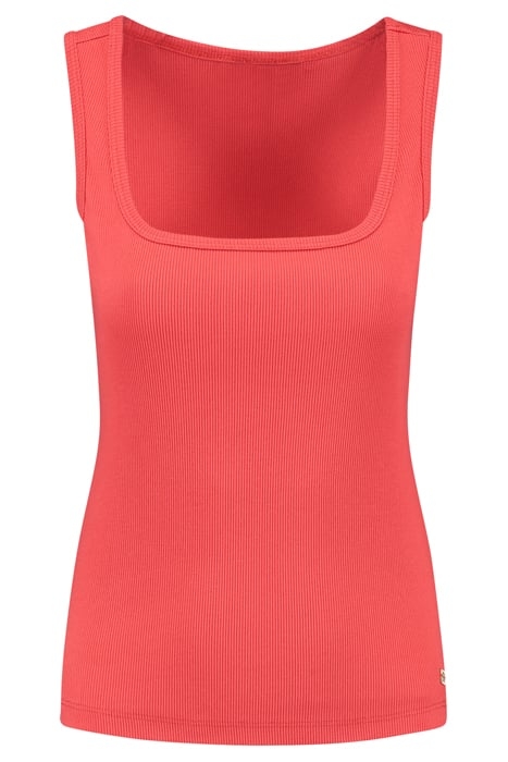 RIB SINGLET SHOCKING RED 1