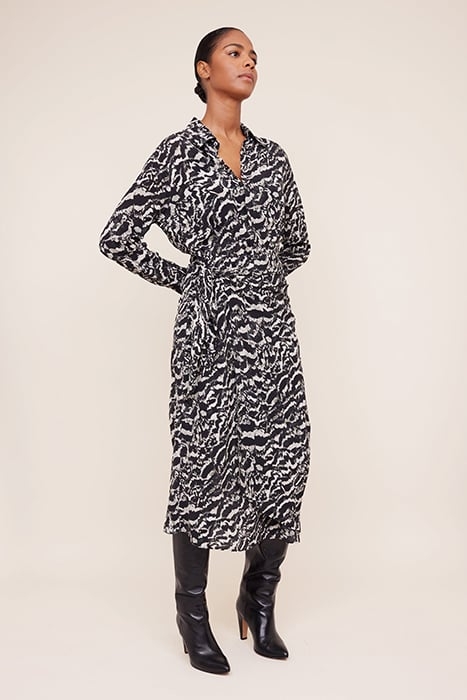 SHIRT DRESS WITH WRAP GREY / BLACK 4
