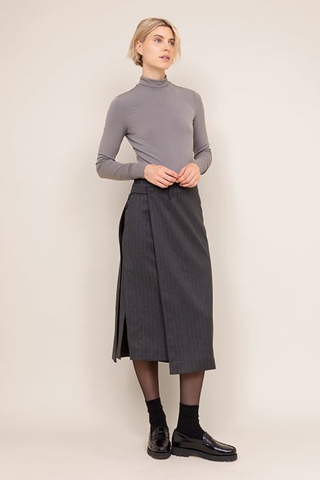 PINSTRIPE OVERLAY SKIRT ANTRA/ECRU 2