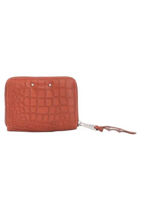ORANGE EMBOSSED LEATHER 1440 MINI COMPAGNON WALLET ORANGE 2