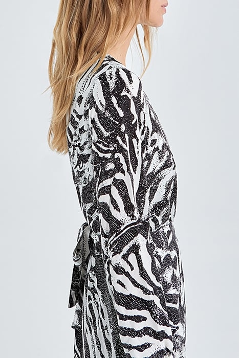 PURE EDITION- ECRU ZEBRA PRINT DRESS OFF-WHITE 4