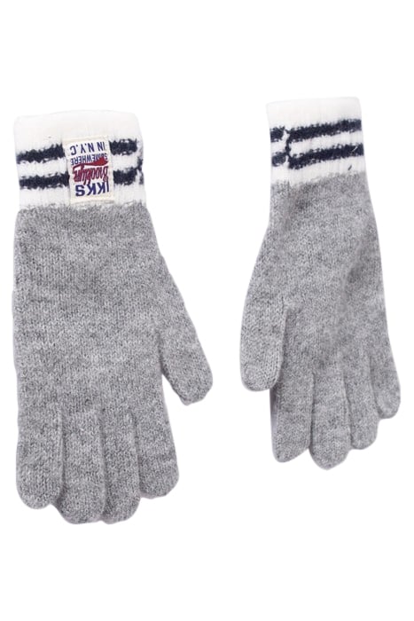BOYS’ GREY STRIPED RIBBED KNIT GLOVES GREY 4