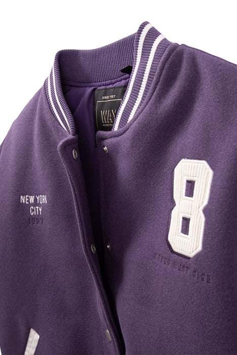 GIRLS’ PURPLE AND WHITE COLLEGE-STYLE VARSITY JACKET PURPLE 6