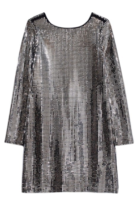 GIRLS’ SILVER GREY SQUARE SEQUIN DRESS GREY 2