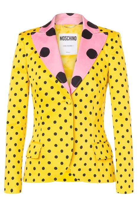 PATCHWORK POLKA DOT SATIN JACKET YELLOW 3