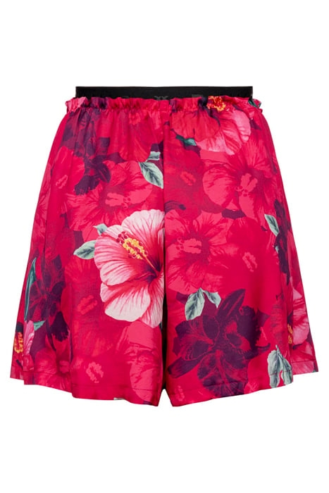 SFRONTATO SHORTS SATIN STAMPA HIBISCUS CON ELASTICO LOGATO F 2