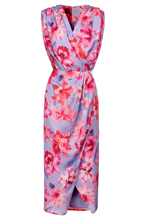 ARTIFICIOSO ABITO SATIN STAMPA FIORI TROPICALI LILAC/PALE PI 1