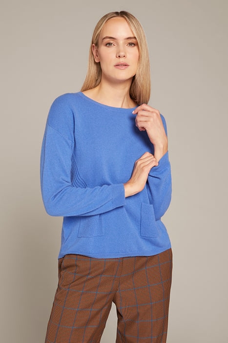 BOXY SWEATER WITH POCKETS BLUE 1
