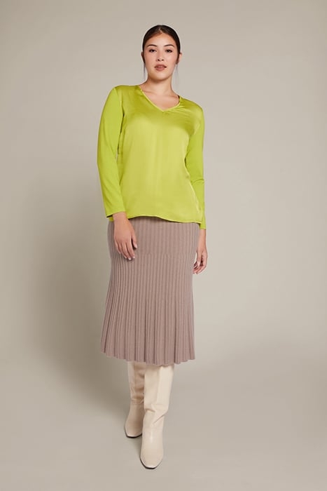 T-SHIRT IN TWO ECO-VISCOSE FABRICS GREEN 3