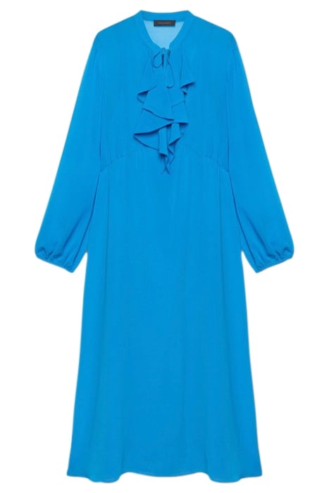 GEORGETTE BLOUSE WITH JABOT BLUE 4