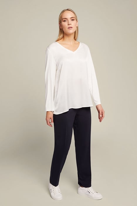 T-SHIRT IN TWO ECO-VISCOSE FABRICS WHITE 3