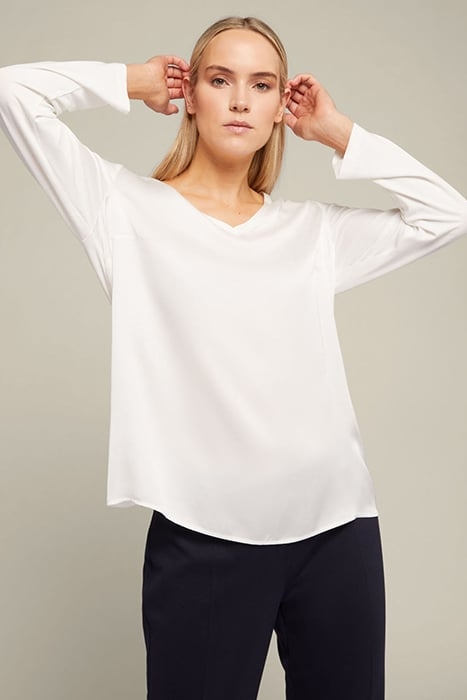 T-SHIRT IN TWO ECO-VISCOSE FABRICS WHITE 1