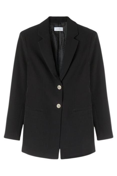 SINGLE-BREASTED SOLID COLOUR BLAZER BLACK 3