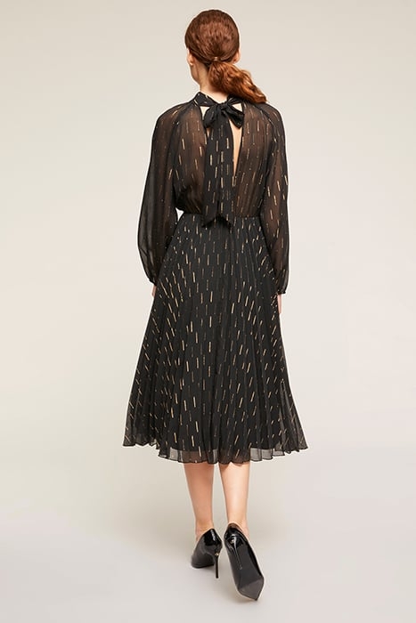 PLEATED DRESS IN FIL COUPÉ WEAVING BLACK 2
