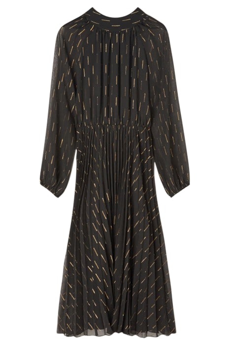 PLEATED DRESS IN FIL COUPÉ WEAVING BLACK 3