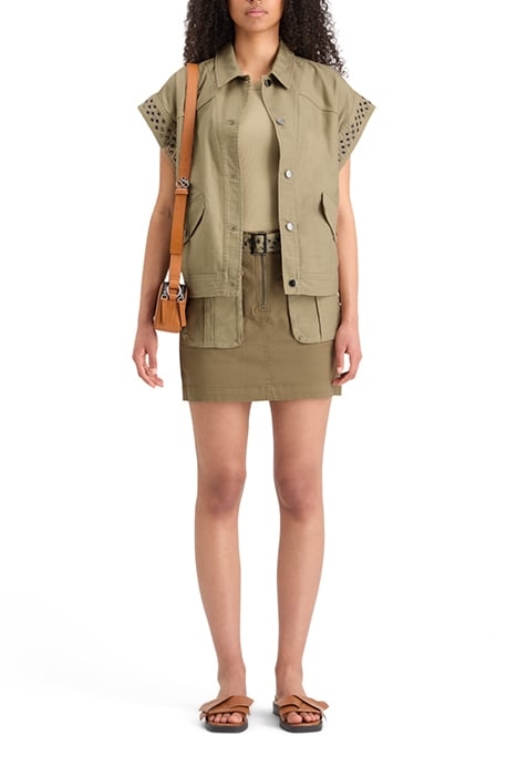 HIGH-RISE CARGO MINI SKIRT LIGHT ARMY 5