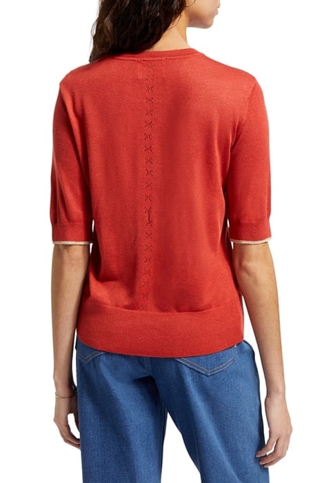 SHORT SLEEVED CREW NECK PULLOVER RUSTIC CORAL 2