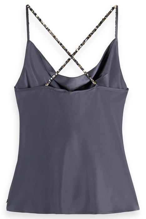 COWLNECK CAMISOLE WITH SEQUIN STRAPS ANTRA 2