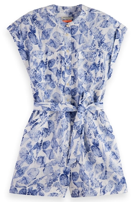 LINEN ALL-IN-ONE SHELL BATIK BLUE 1