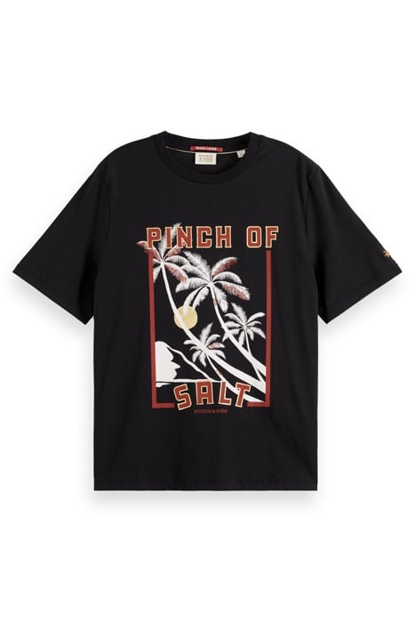 RELAXED FIT PRINT FRONT T-SHIRT EVENING BLACK 1