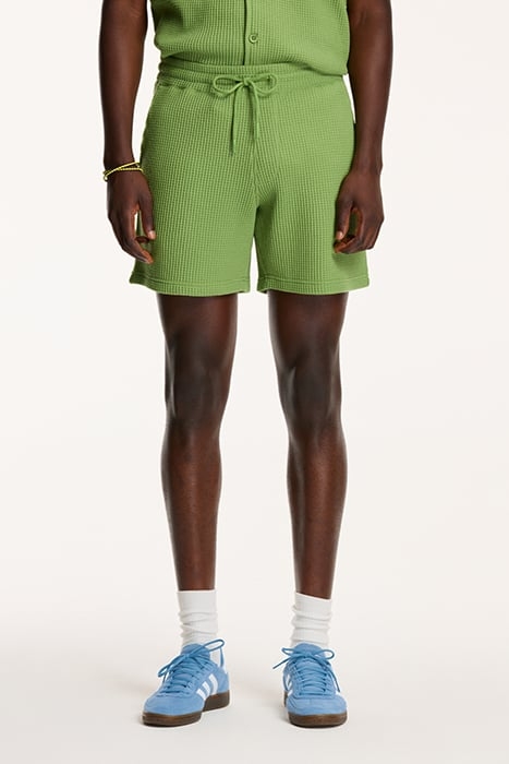 OSCAR WAFFLE STRUCTURE SHORTS LIGHT OLIVE GREEN 1