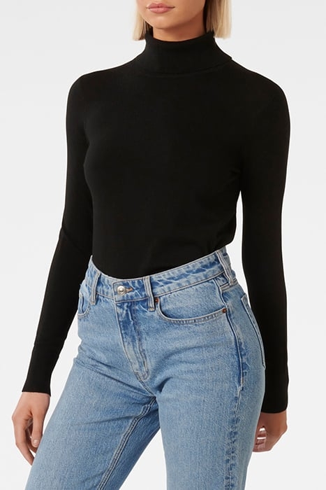 SARAH LAYERING ROLL NECK KNIT TOP BLACK 5