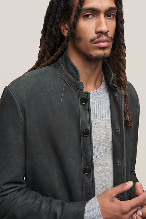 SLIM FIT BUTTON CLOSURE SOFT JACKET WITH SEAL GREY 2