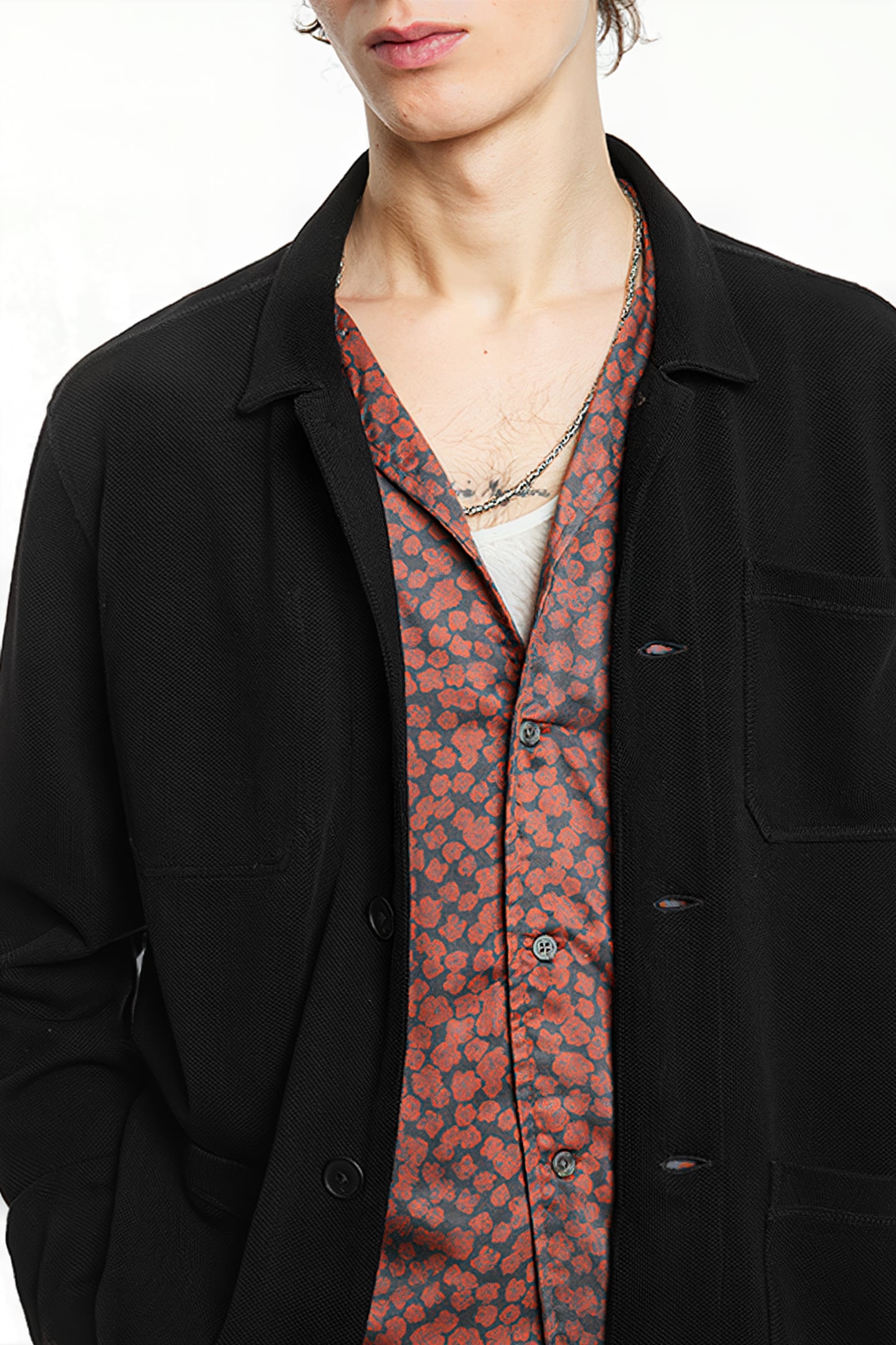 KENMARE LS SEED STITCH CHORE JACKET BLACK 3