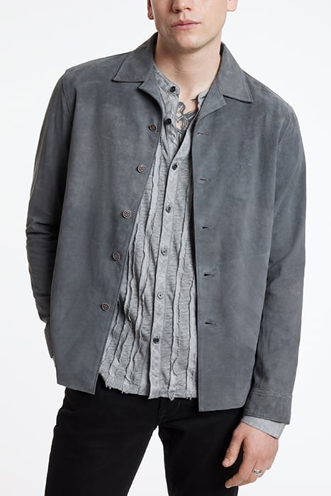 SIMO SHIRT - CAMP SHIRT BUTTON CLOSURE R IRON GREY 1