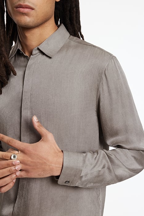 HIDDEN PLACKET SLIM FIT SHIRT MED GREY 3