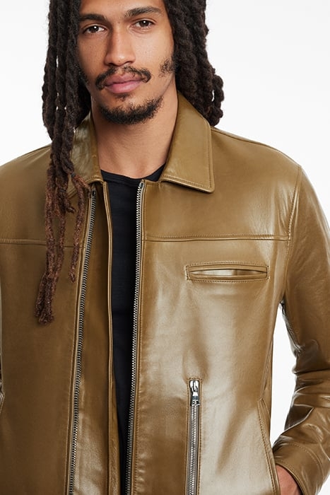 ZIP CLOSURE SLIM FIT MOTO JACKET MULTI Z BROWN SUGAR 3