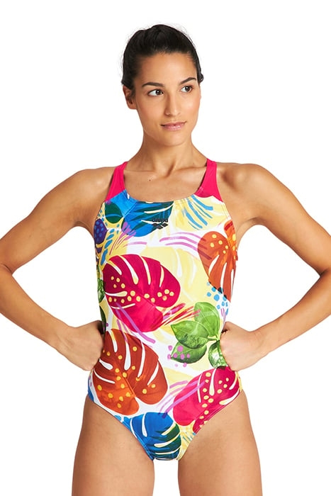 W TROPICS SWIM PRO BACK ONE PIECE FREAK ROSE-WHITE MULTI 2