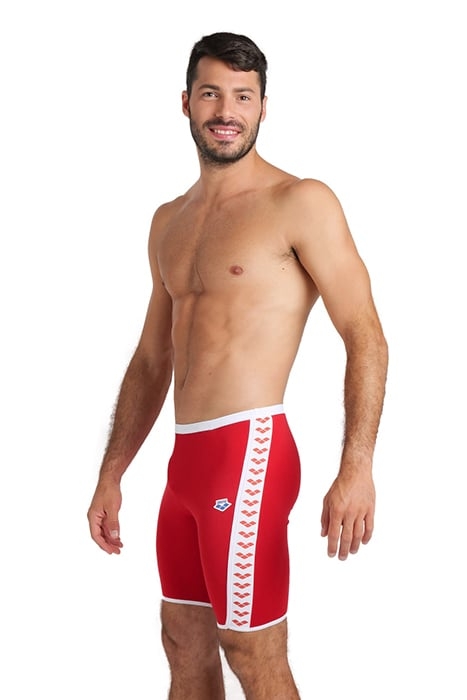 MEN'S ARENA ICONS SWIM JAMMER SOLID RED-WHITE 1