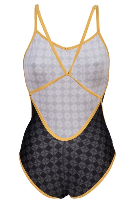 WOMEN'S ARENA 50TH SWIMSUIT DIAMOND BACK BLACK MULTI-GOLD 5