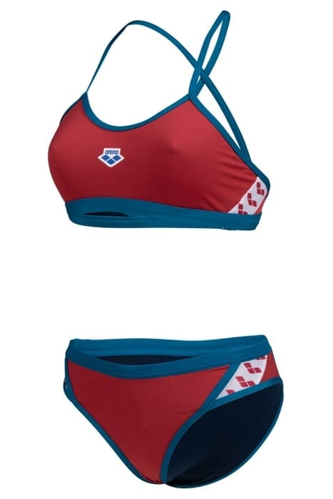 WOMEN'S ARENA ICONS BIKINI CROSS BACK SO ASTRO RED-BLUE COSM 6