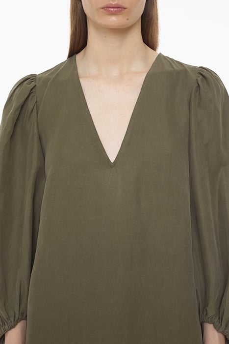 PUFF SLEEVE DRESS ARMY GREEN 4